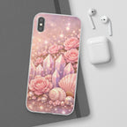 iPhone Case Lemurian Rose Crystal Garden — Sparkling Pastel Floral iPhone Cover