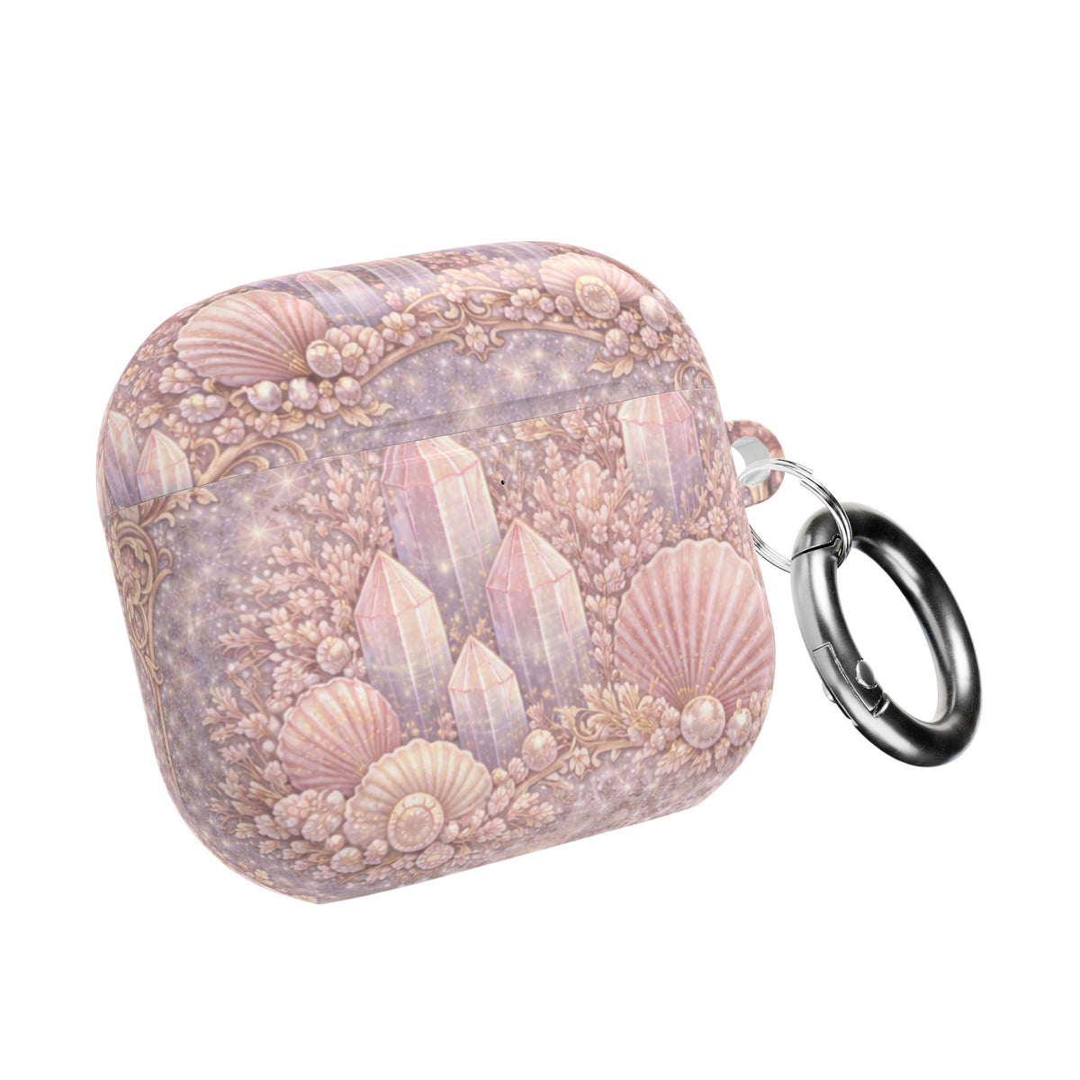 Lemurian Mermaid Crystal Garden AirPod Case — Pastel Seashell Protective Cover for AirPod